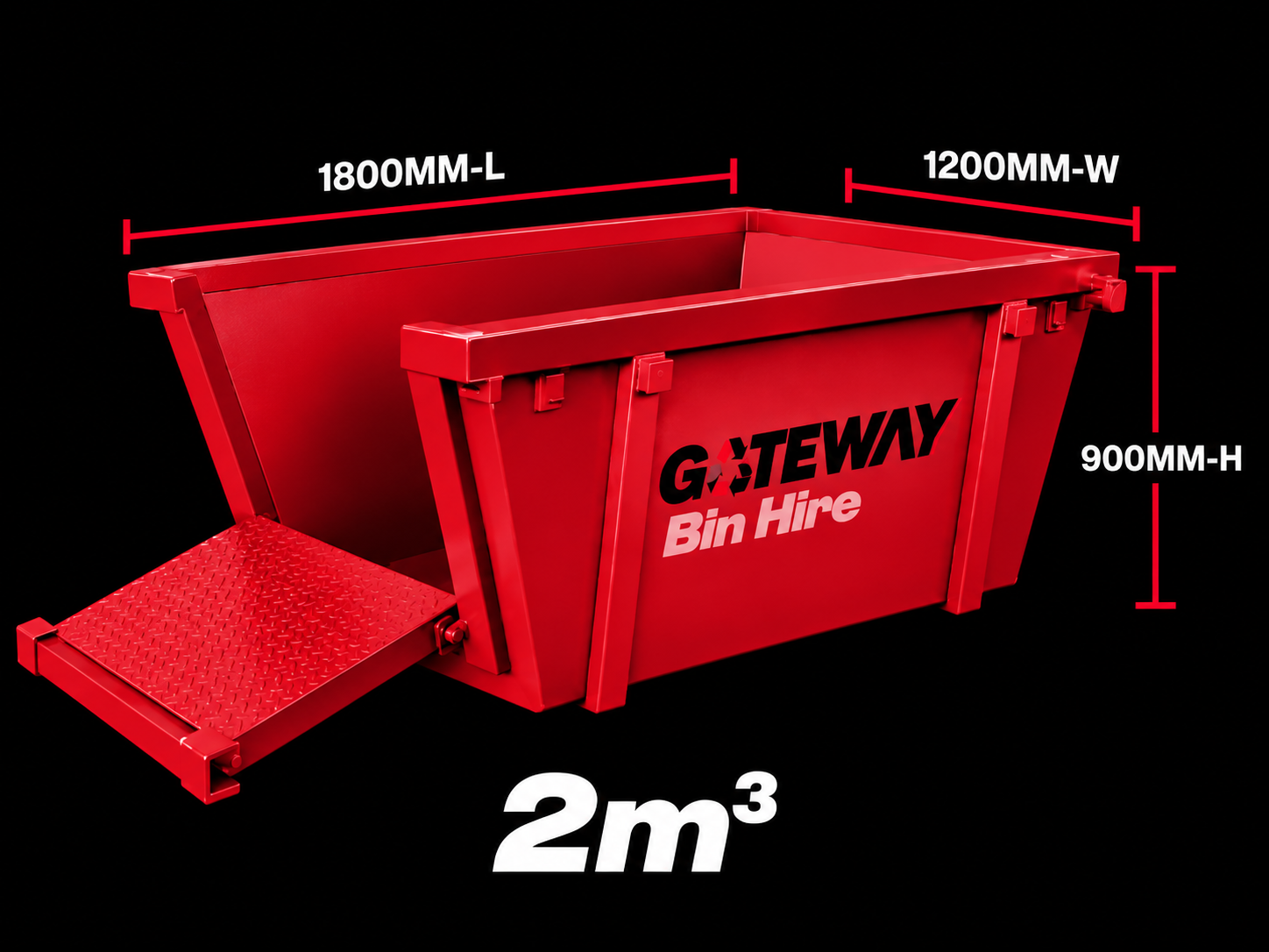 2m³ Gateway Bin Hire skip bin